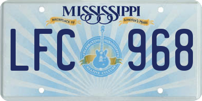 MS license plate LFC968