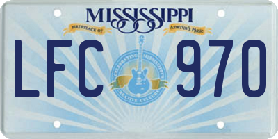 MS license plate LFC970