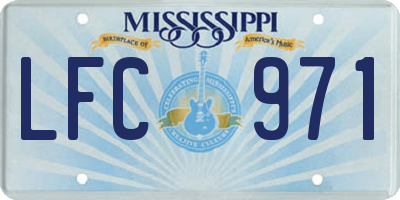 MS license plate LFC971