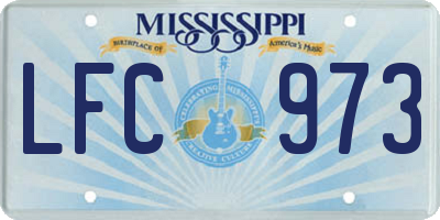 MS license plate LFC973