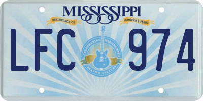 MS license plate LFC974