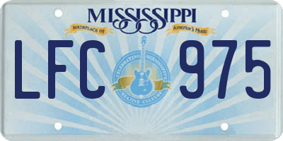 MS license plate LFC975