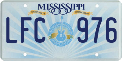 MS license plate LFC976