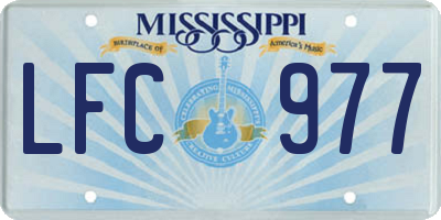 MS license plate LFC977
