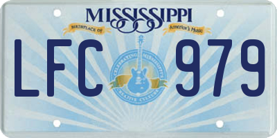 MS license plate LFC979