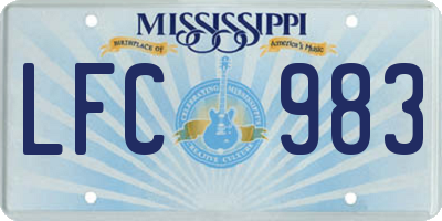 MS license plate LFC983