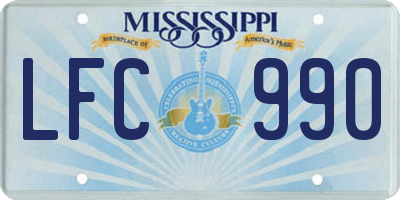 MS license plate LFC990