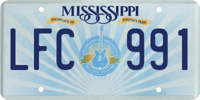 MS license plate LFC991