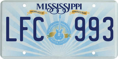 MS license plate LFC993