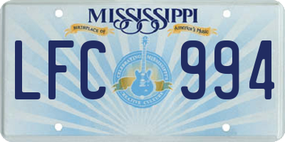 MS license plate LFC994