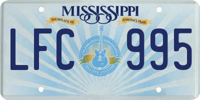 MS license plate LFC995