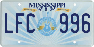 MS license plate LFC996