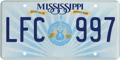 MS license plate LFC997