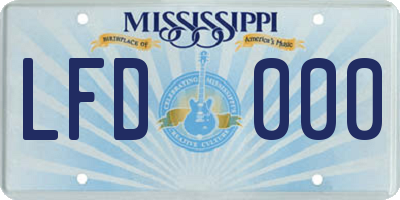 MS license plate LFD000