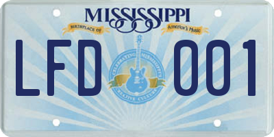 MS license plate LFD001