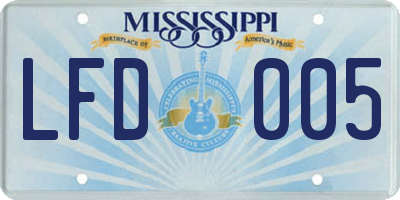 MS license plate LFD005