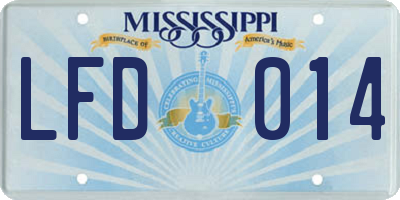 MS license plate LFD014