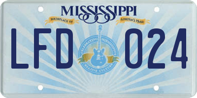 MS license plate LFD024