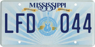 MS license plate LFD044