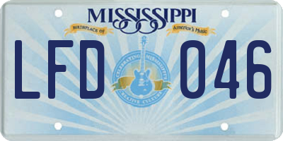 MS license plate LFD046