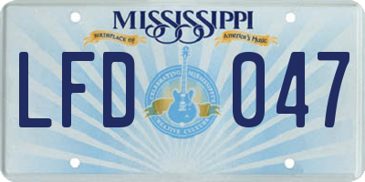 MS license plate LFD047