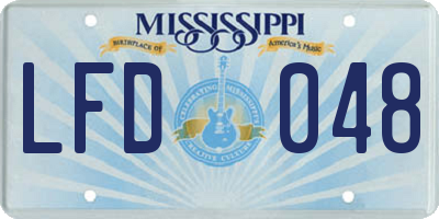 MS license plate LFD048