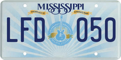 MS license plate LFD050