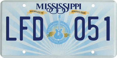 MS license plate LFD051