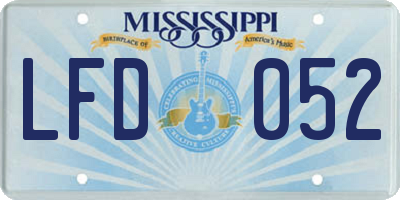 MS license plate LFD052