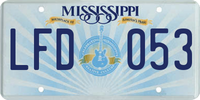 MS license plate LFD053