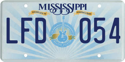 MS license plate LFD054