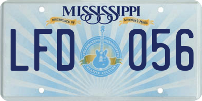 MS license plate LFD056