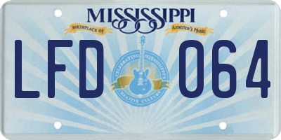 MS license plate LFD064