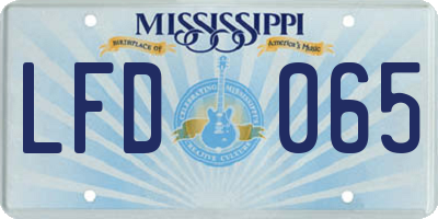 MS license plate LFD065