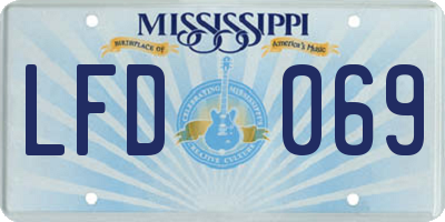 MS license plate LFD069