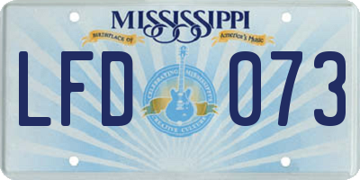 MS license plate LFD073