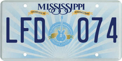 MS license plate LFD074
