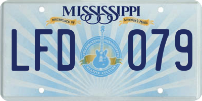 MS license plate LFD079