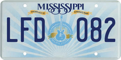 MS license plate LFD082