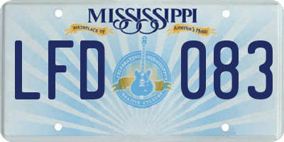 MS license plate LFD083
