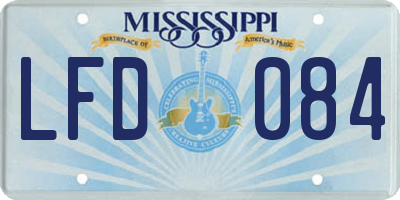 MS license plate LFD084