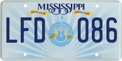 MS license plate LFD086