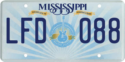 MS license plate LFD088
