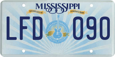 MS license plate LFD090