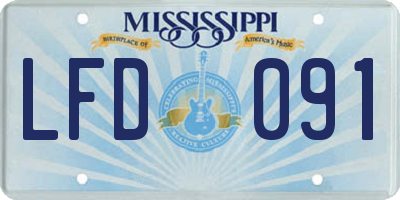 MS license plate LFD091