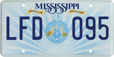 MS license plate LFD095