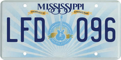 MS license plate LFD096