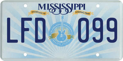 MS license plate LFD099