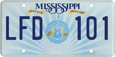 MS license plate LFD101