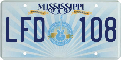 MS license plate LFD108